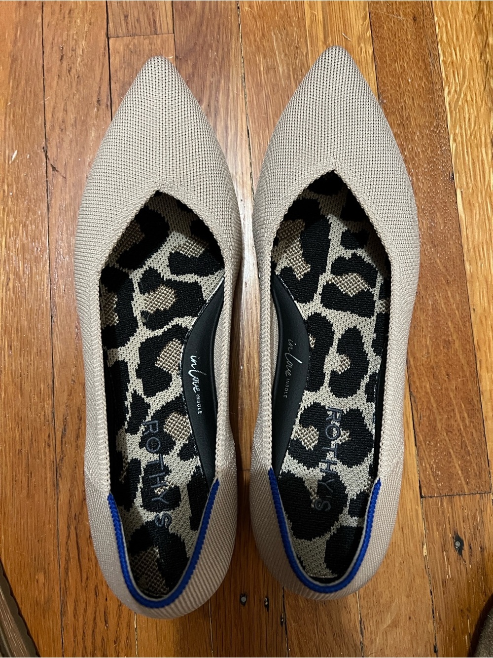 Rothy’s Beige Knit Pointed-Toe Women's Flats Size 8